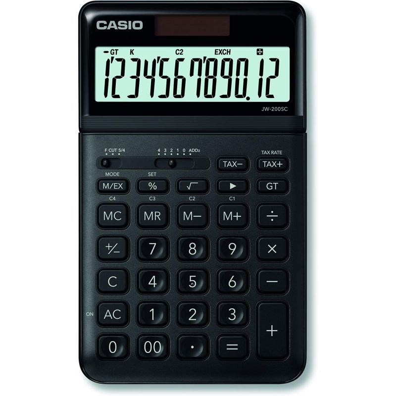 Calculatrice de bureau Casio JW-200SC - écran 12 chiffres - noir